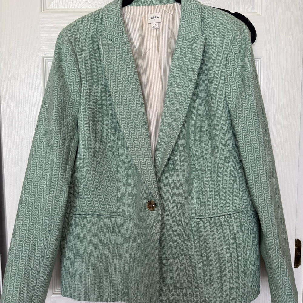 J. Crew Green Blazer Modern Suit Jacket